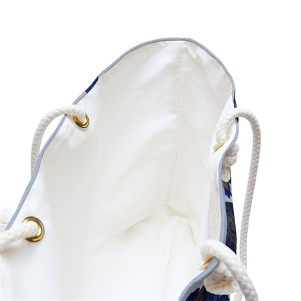 💙💛 The Sapphire Golden Blossom Promenade Weekender Bag – Art Deco Floral Elegance