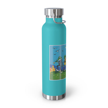Frog and Beetle Band Copper Vacuum Insulated Bottle, 22 oz