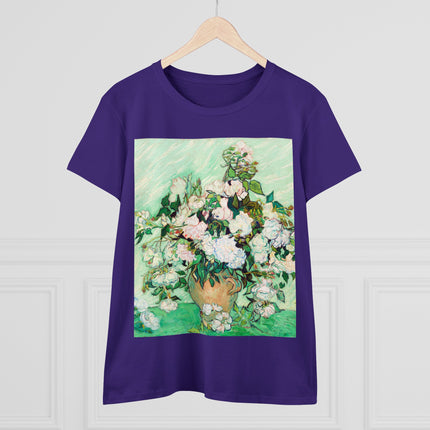 Roses by Vincent Van Gogh Women's Midweight Cotton Tee