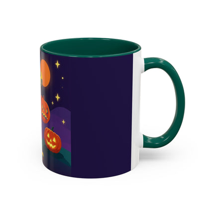 🎃🕯️ Moonlit Pumpkin Masquerade Colorful Mug – Whimsical Halloween Charm