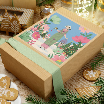 🐦🎄 The Lady Of The Christmas Songbird Kiss-Cut Sticker – Art Deco Holiday Fantasy