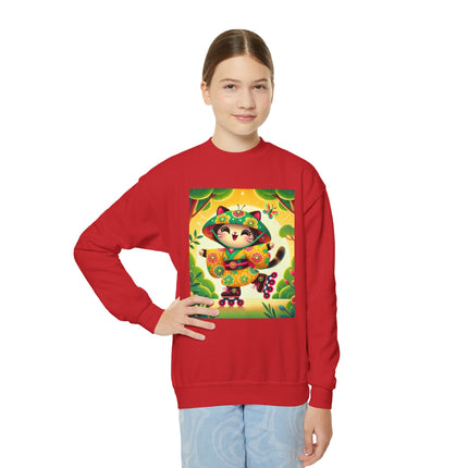 Firefly Dance on Wheels Youth Crewneck Sweatshirt – Motion, Magic & Playful Energy