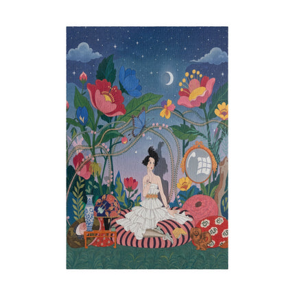 🌙🌺 The Lady Of The Midnight Garden Puzzle – Art Deco Floral Reverie