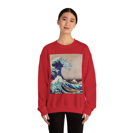 The Great Wave off Kanagawa by Katsushika Hokusai Heavy Blend™ Crewneck Sweatshirt