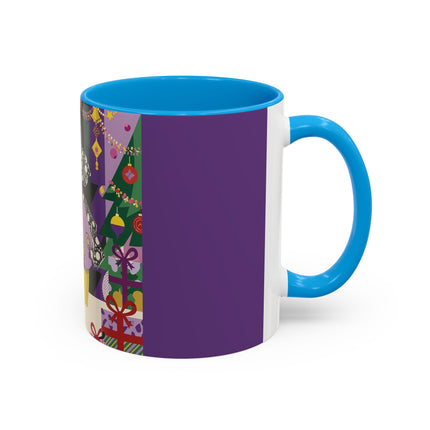 🎁✨ The Lavender Christmas Masquerade Colorful Mug – Art Deco Holiday Fantasy