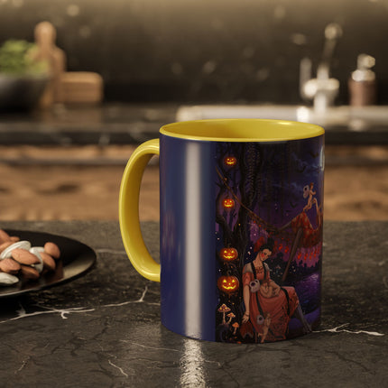 🌙🎃 Moonlit Mischief In The Pumpkin Grove Colorful Mug – Whimsical Halloween Fantasy