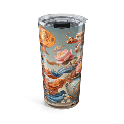 Golden Dragon & Lantern Lady Tumbler 20oz – Imperial Dragon & Elegant Harmony