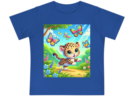 Butterfly Chase Leopard Cub Baby Short Sleeve T-Shirt