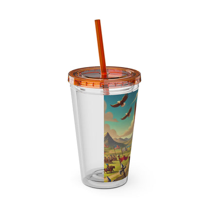 Watchful Guardian Sunsplash Tumbler with Straw, 16oz