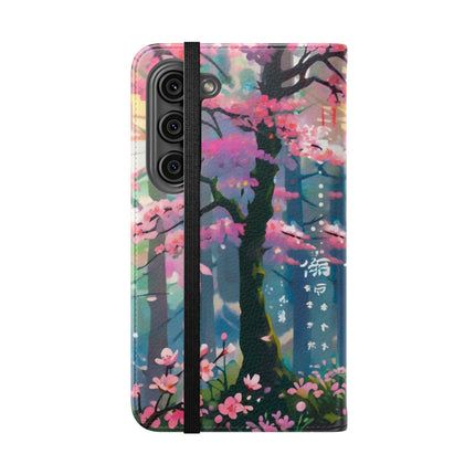 🦊⚔️ Cyberpunk Samurai Maiden Flip Case – Neon Grace & Warrior Courage