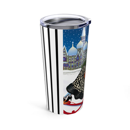 Elegant Winter Woman in Sleigh Tumbler 20oz