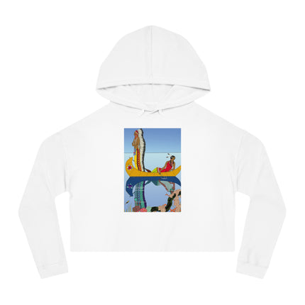 Le long du Missouri (Indian couple on the Missouri River) by George Barbier Women’s Cropped Hooded Sweatshirt