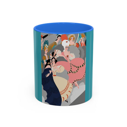 Celestial Masquerade Colorful Mugs – Theatrical Elegance & Floating Whimsy