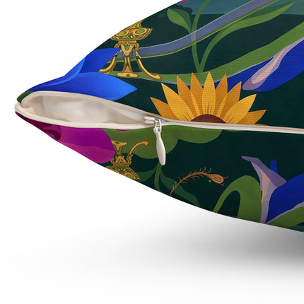 🌙🕯️ The Lady Of The Midnight Garden Square Pillow – Art Deco Nocturne