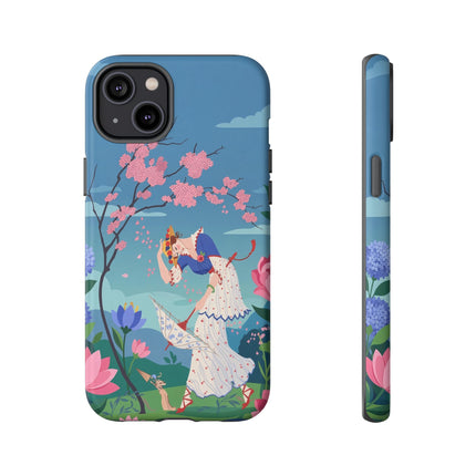 🌸☂️ The Lady Of The Falling Blossoms Phone Case – Art Deco Garden Whimsy