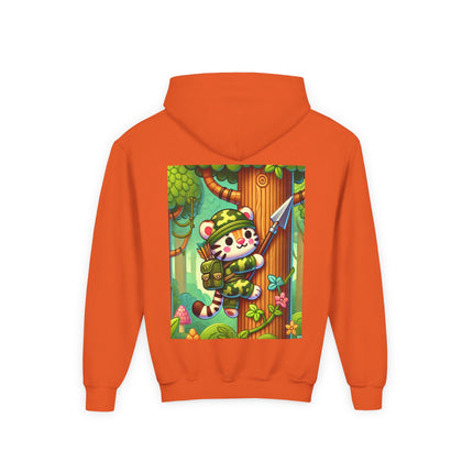 Stealthy Stripes Youth Hooded Sweatshirt – Adventure, Courage & Jungle Spirit