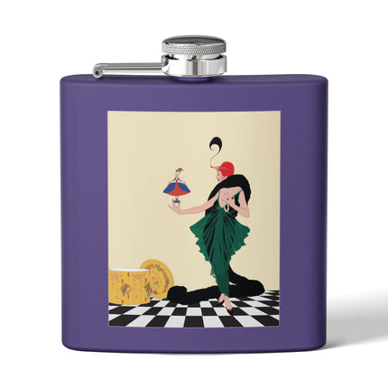 The Marionette Stainless Steel Flask – Theatrical Glamour & Cabaret Elegance