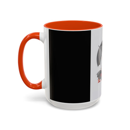 The Lady of Silver Umbrellas Colorful Mug (11oz, 15oz) – Art Deco Mystery, Elegant Fashion & Silver Dreamscape