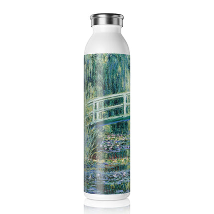 Water Lilies and Japanese Bridge by Claude Monet Slim Water Bottle
