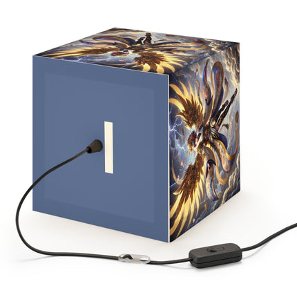 Valkyrie Descending Through Storm Light Cube Lamp