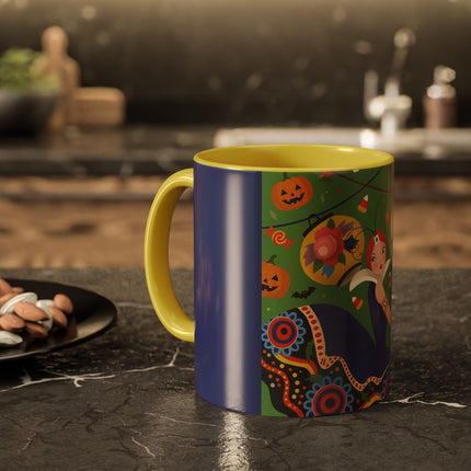 🏮🎃 The Lady Of Halloween Lanterns Colorful Mug – Colorful Art Deco Halloween Charm