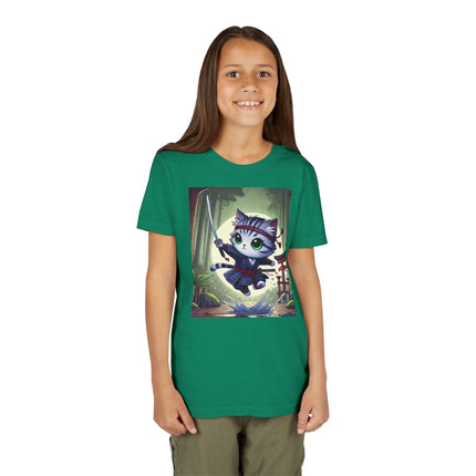 Moonlit Samurai Kitty Youth Short Sleeve Tee