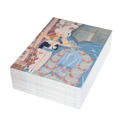 🌹💙 Madame De Sabran Postcards With Envelopes – George Barbier Art Deco Aristocratic Elegance