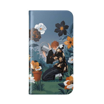 🌹💧 The Midnight Garden Keeper Flip Case – Art Deco Floral Fantasy