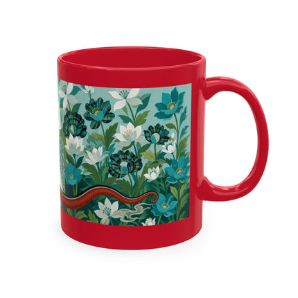 🐉🌿 The Lady & The Garden Dragon Ceramic Mug – Art Deco Botanical Whimsy