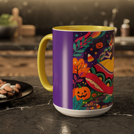 🌙🎃 The Lady Of Moonbeam Hollow Colorful Mug – Whimsical Halloween Charm