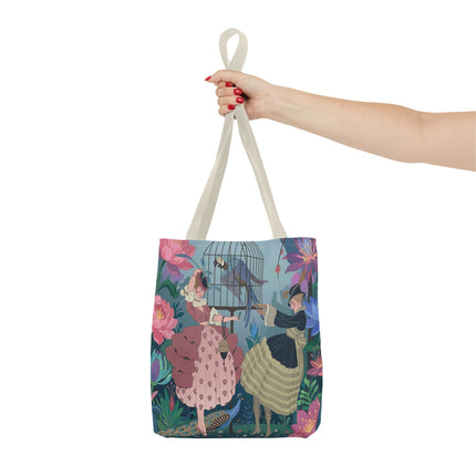 🦜🌸 The Ladies Of The Enchanted Aviary Tote Bag – Art Deco Floral Fantasy