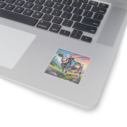 Cyber Glitch Cow Kiss-Cut Stickers (4 Sizes)