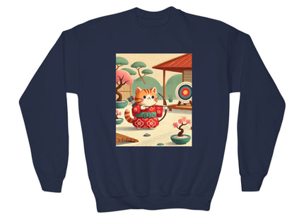 Archer Kitten in the Zen Garden Youth Crewneck Sweatshirt