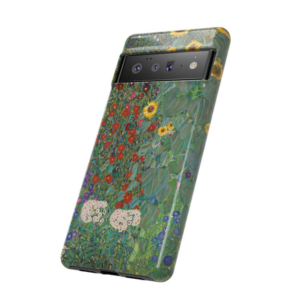 Farm Garden with Sunflowers by Gustav Klimt Phone Cases