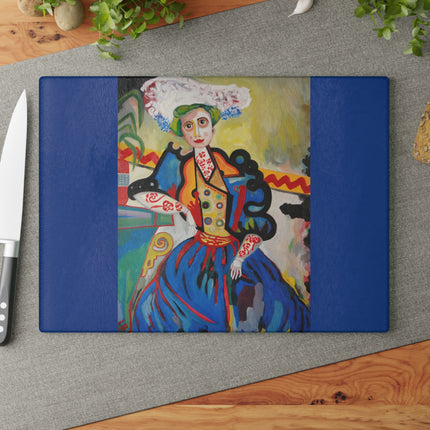 A Mulher by Amadeo de Souza-Carosa Glass Cutting Board