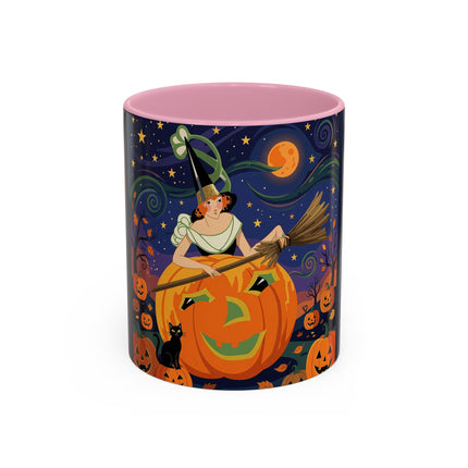 🧙‍♀️🎃 The Witch Of Pumpkin Moon Hollow Colorful Mug – Whimsical Halloween Magic