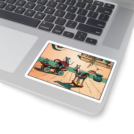 Mischievous Mice on Wheels Kiss-Cut Stickers (4 Sizes)