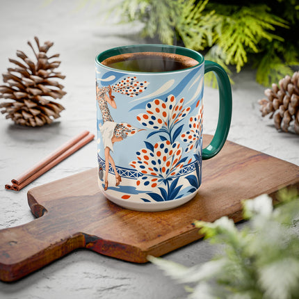 🌼🧡 The Polka Dot Wind Dancer Colorful Mug – Art Deco Fashion Whimsy