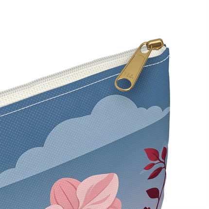 🌸🖤 The Striped Orchid Promenade Accessory Pouch – Art Deco Floral Fashion