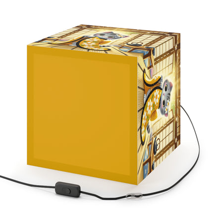🐱🍵 Playful Kitten in the Tea Room Light Cube Lamp – Curious Charm & Cozy Whimsy