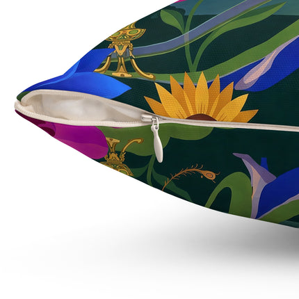 🌙🕯️ The Lady Of The Midnight Garden Square Pillow – Art Deco Nocturne