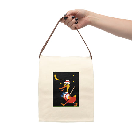 Dapper Duck Canvas Lunch Bag With Strap