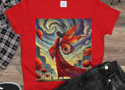 The Poppy Fairy in the Wind Cotton Tee