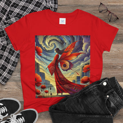 The Poppy Fairy in the Wind Cotton Tee