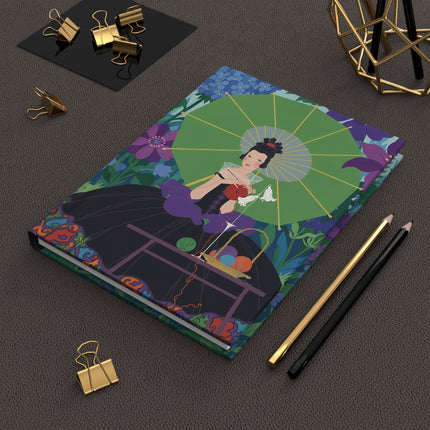 🧶🌺 The Lady Of The Garden Knitting Circle Hardcover Journal – Art Deco Floral Whimsy