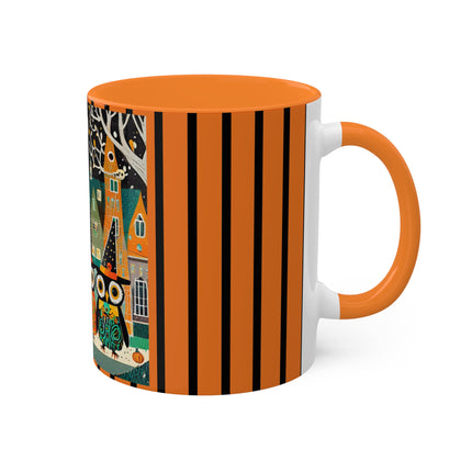 Night of the Trick-or-Treating Owlets Colorful Mugs, 11oz