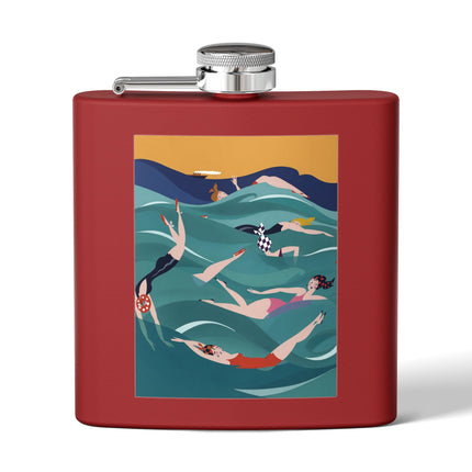 Summer Splash Stainless Steel Flask – Retro Beach Joy & Carefree Summer Vibes