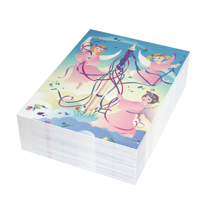 Angelic Revelry Greeting Cards (1, 10, 30, and 50pcs)