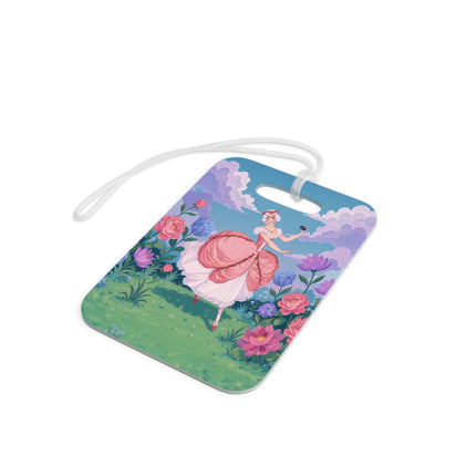 🎭🌸 The Lady Of The Secret Masquerade Luggage Tag – Art Deco Garden Fantasy