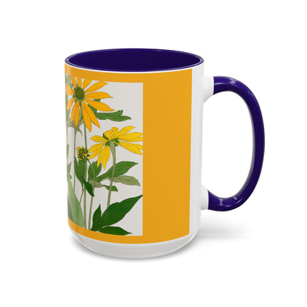 Clerodendrum & Rudbeckia Flower by Tanigami Kônan Colorful Mugs (11oz, 15oz)